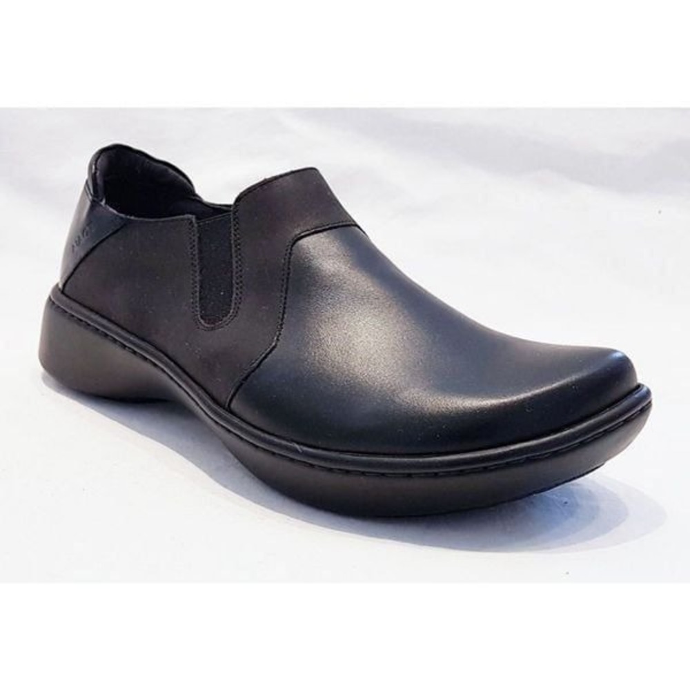EUC Naot Black Sko Side Zip Oxfords leather upper cushioned inner size 9 9 1/2 .